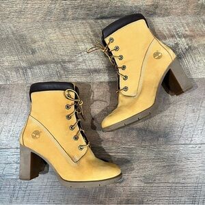 Timberland Tan and Brown Heeled Boots